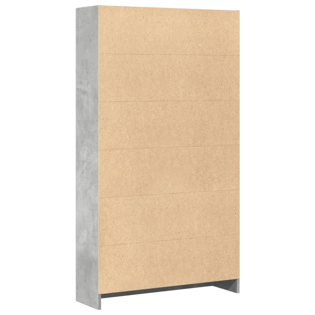 Libreria Grigio Cemento 80x24x143 cm in Legno Multistrato | homemem39