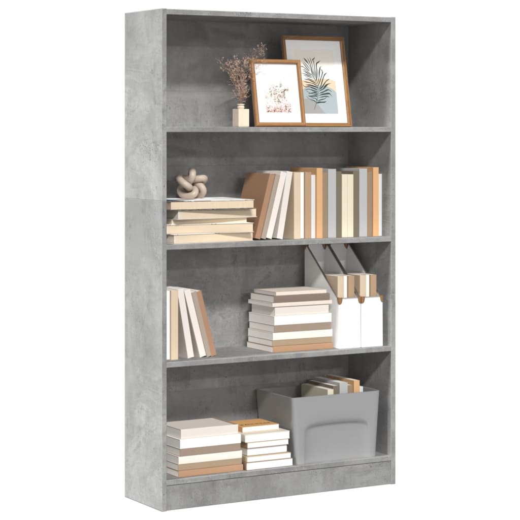 Libreria Grigio Cemento 80x24x143 cm in Legno Multistrato | homemem39