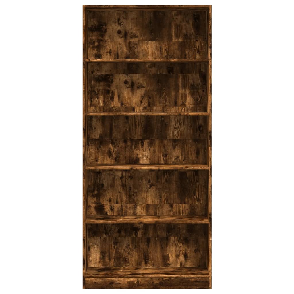 Libreria Rovere Fumo 80x24x176 cm in Legno Multistrato | homemem39