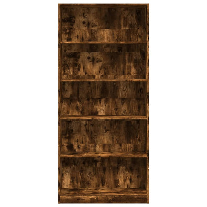 Libreria Rovere Fumo 80x24x176 cm in Legno Multistrato | homemem39