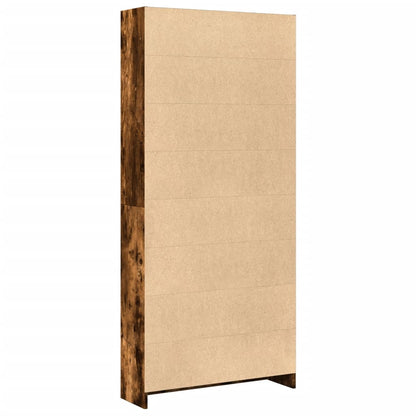 Libreria Rovere Fumo 80x24x176 cm in Legno Multistrato | homemem39