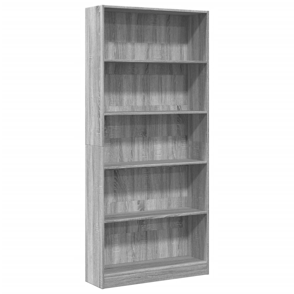 Libreria Grigio Sonoma 80x24x176 cm in Legno Multistrato | homemem39