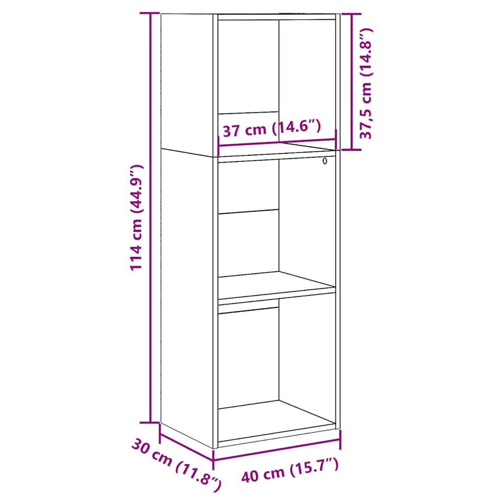 Libreria Bianca 40x30x114 cm in Legno Multistrato | homemem39
