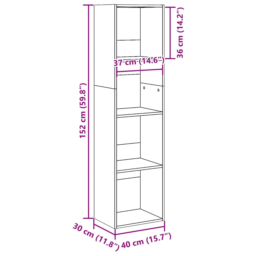 Libreria Legno Antico 40x30x152 cm in Legno Multistrato | homemem39