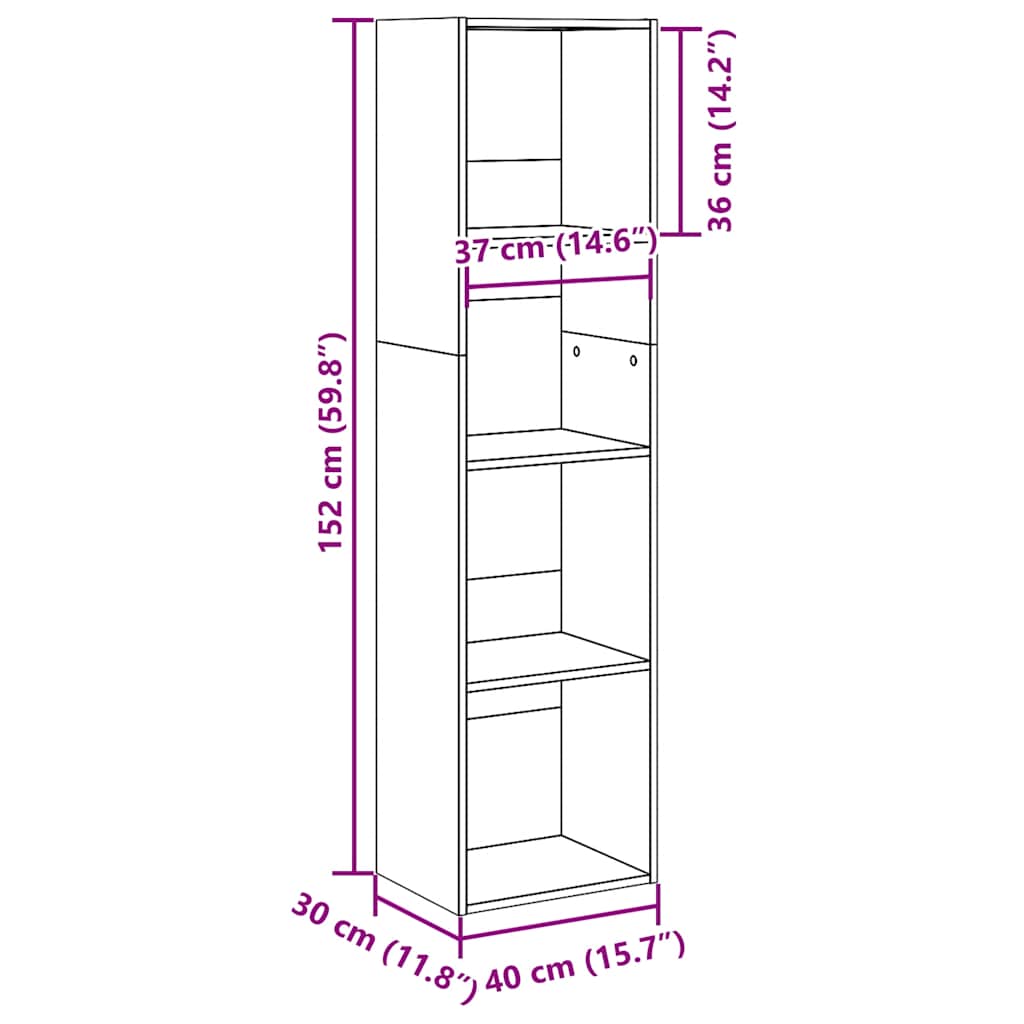 Libreria Rovere Artigianale 40x30x152 cm in Legno Multistrato | homemem39