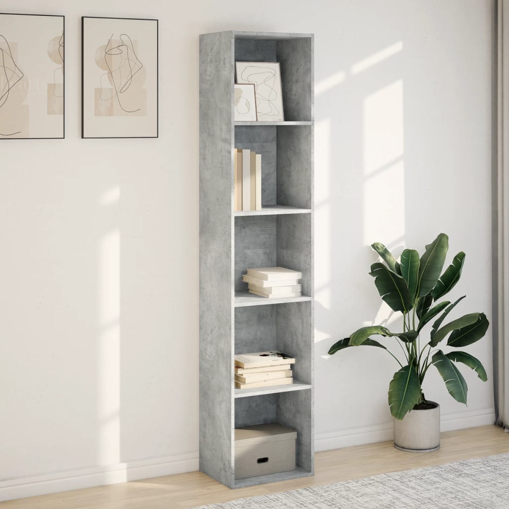 Libreria Grigio Cemento 40x30x189 cm in Legno Multistrato | homemem39