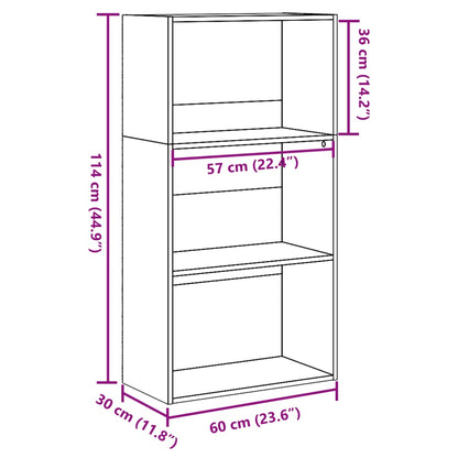 Libreria Bianca 60x30x114 cm in Legno Multistrato | homemem39