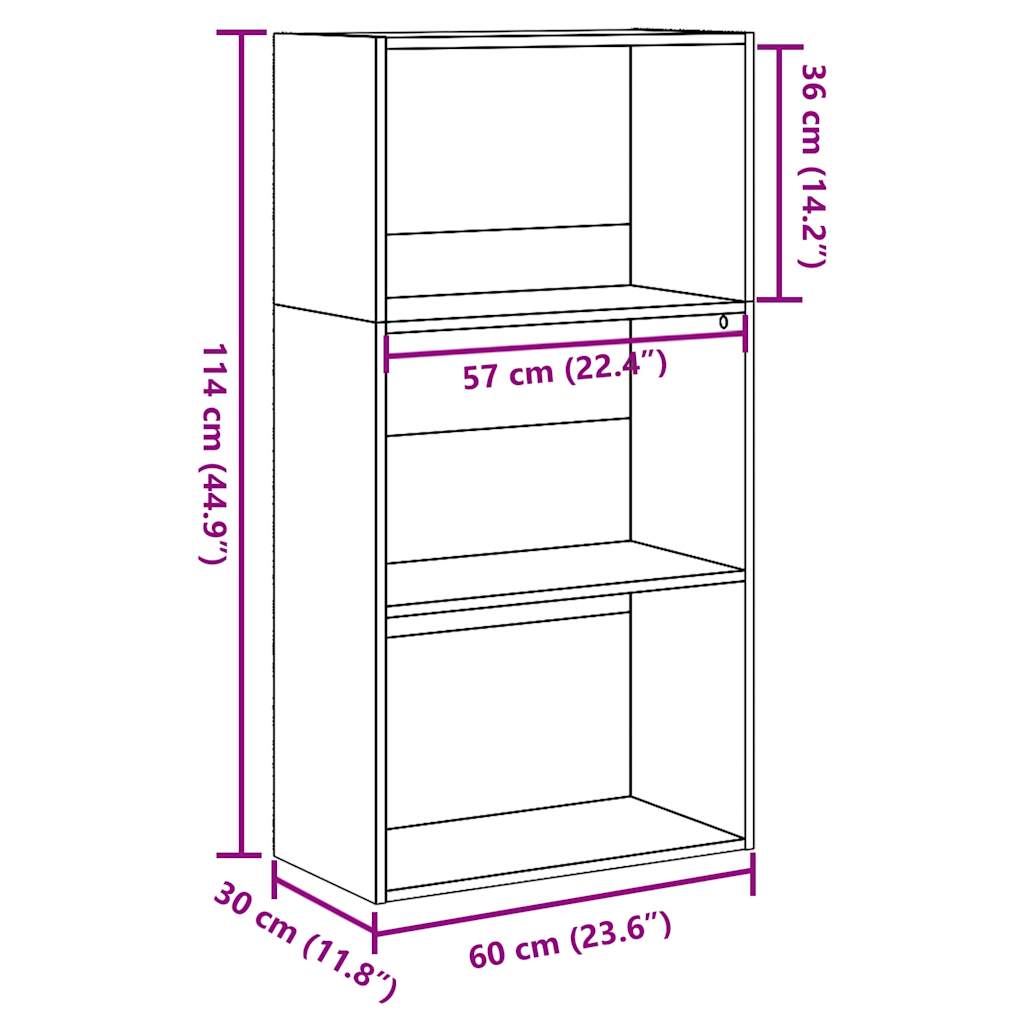 Libreria Rovere Sonoma 60x30x114 cm in Legno Multistrato | homemem39
