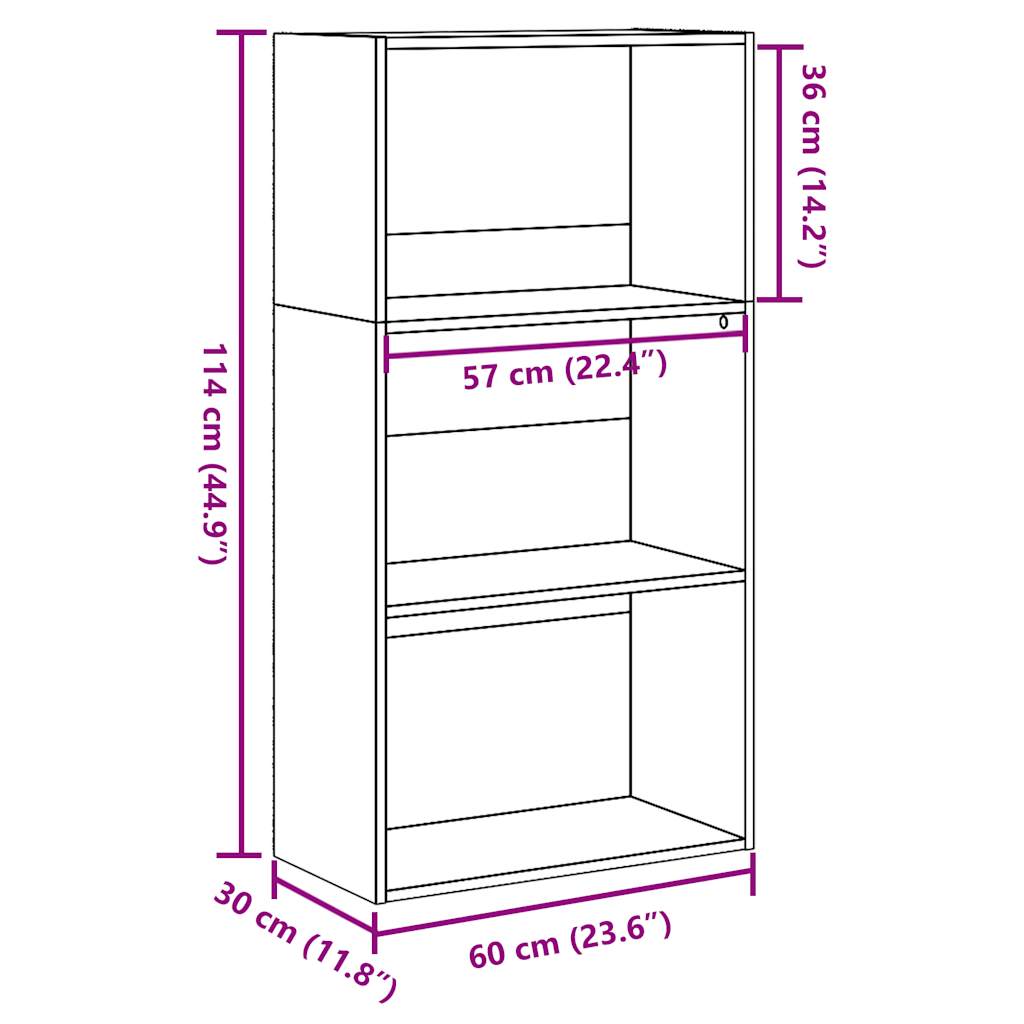 Libreria Rovere Artigianale 60x30x114 cm in Legno Multistrato | homemem39