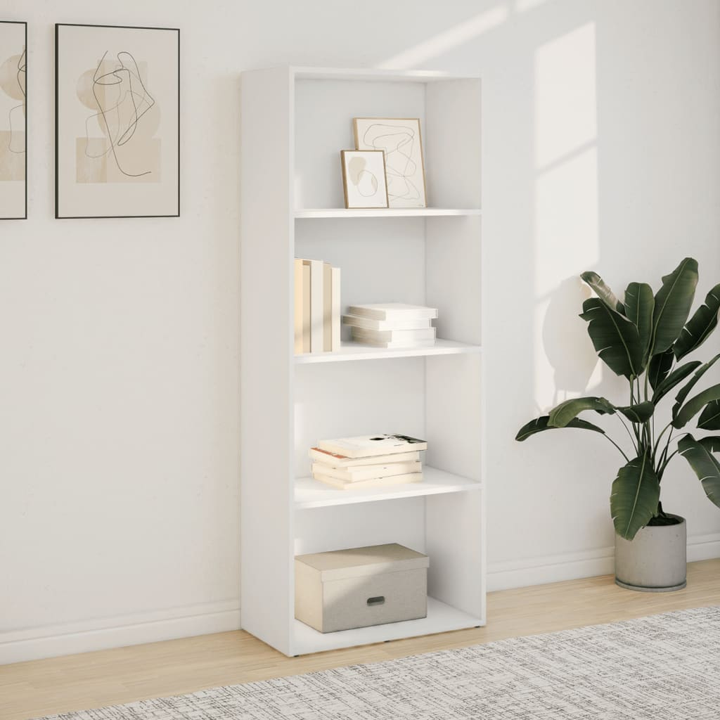 Libreria Bianca 60x30x152 cm in Legno Multistrato | homemem39