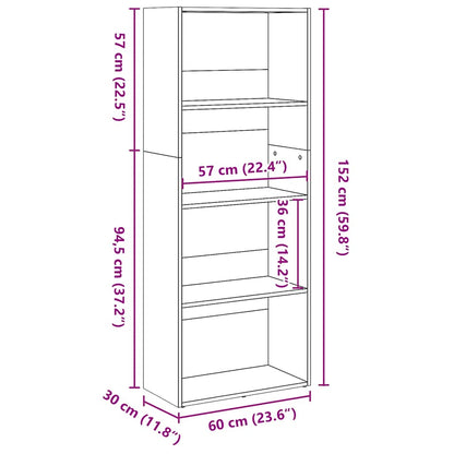 Libreria Legno Antico 60x30x152 cm in Legno Multistrato | homemem39
