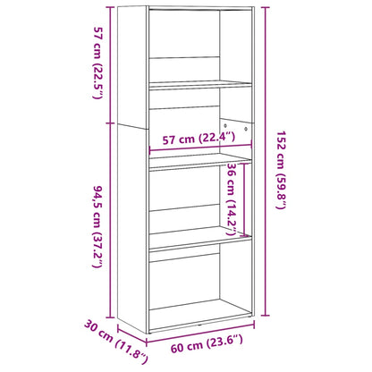 Libreria Rovere Artigianale 60x30x152 cm in Legno Multistrato | homemem39