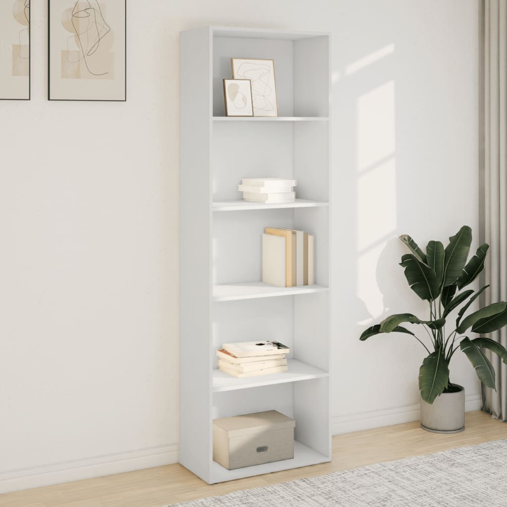 Libreria Bianca 60x30x189 cm in Legno Multistrato | homemem39