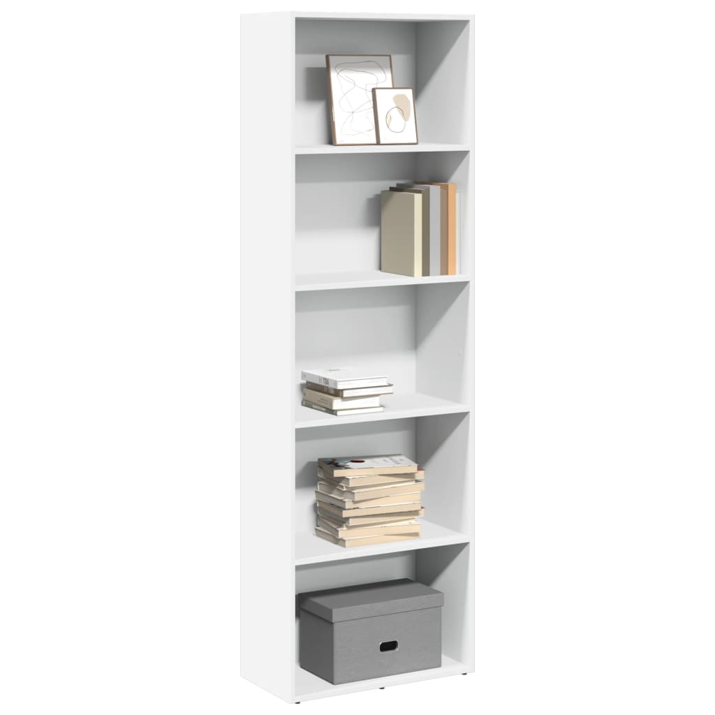Libreria Bianca 60x30x189 cm in Legno Multistrato | homemem39