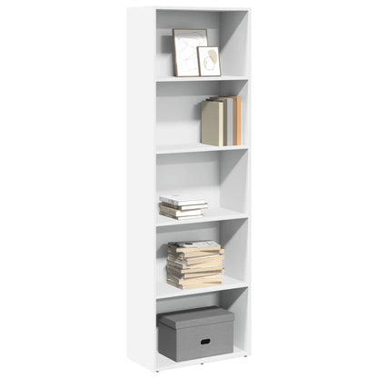 Libreria Bianca 60x30x189 cm in Legno Multistrato | homemem39
