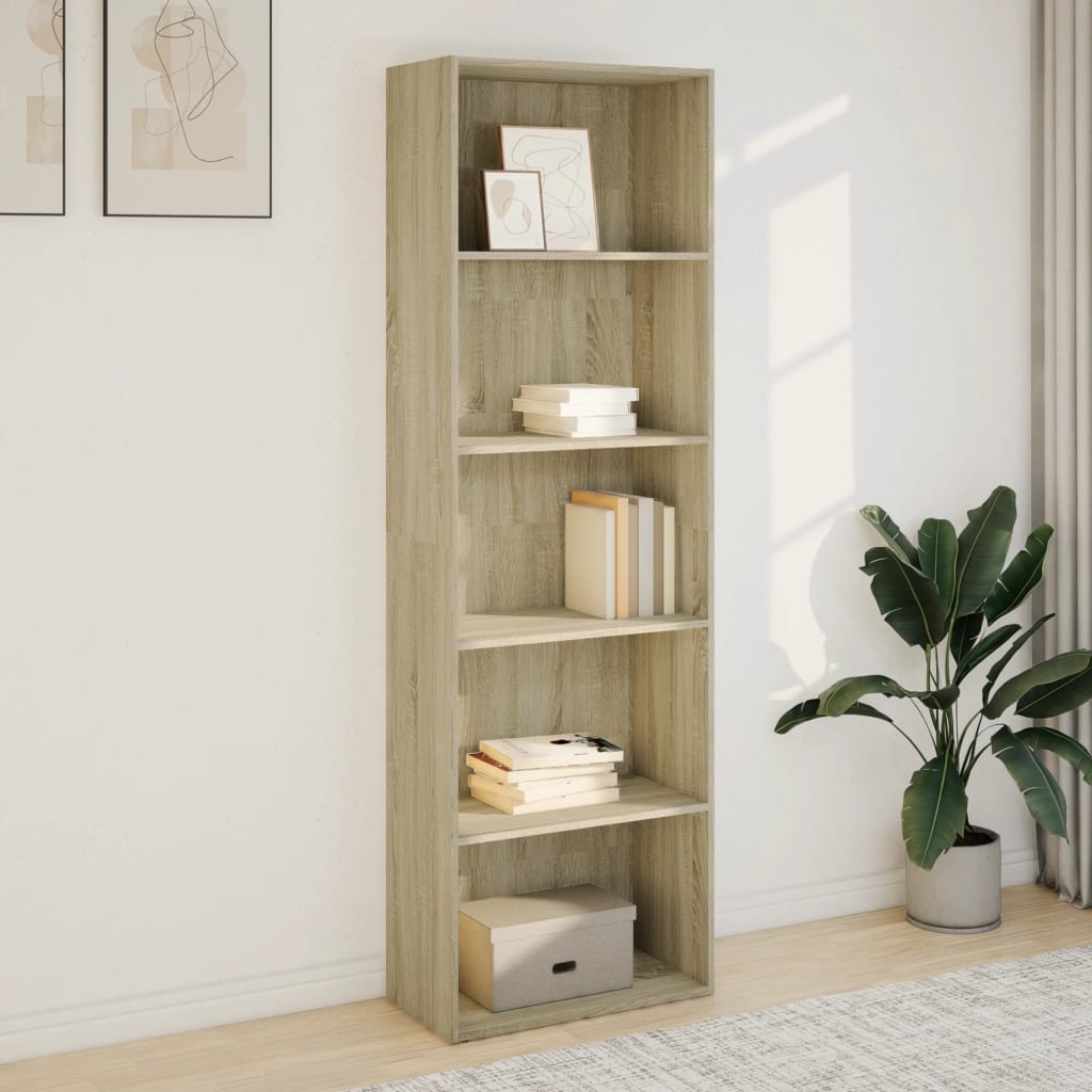 Libreria Rovere Sonoma 60x30x189 cm in Legno Multistrato | homemem39