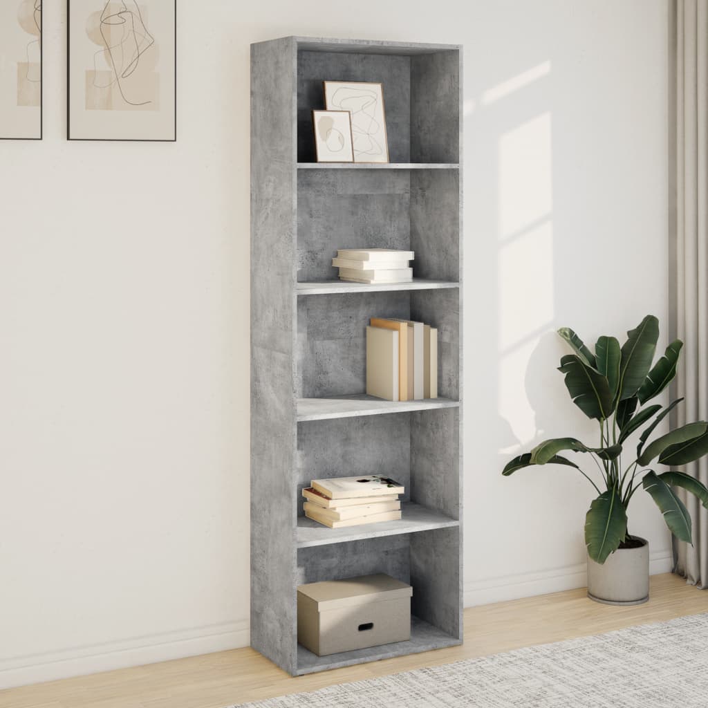 Libreria Grigio Cemento 60x30x189 cm in Legno Multistrato | homemem39