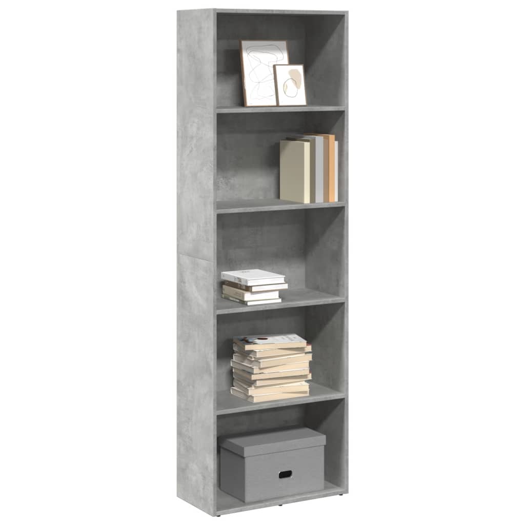 Libreria Grigio Cemento 60x30x189 cm in Legno Multistrato | homemem39