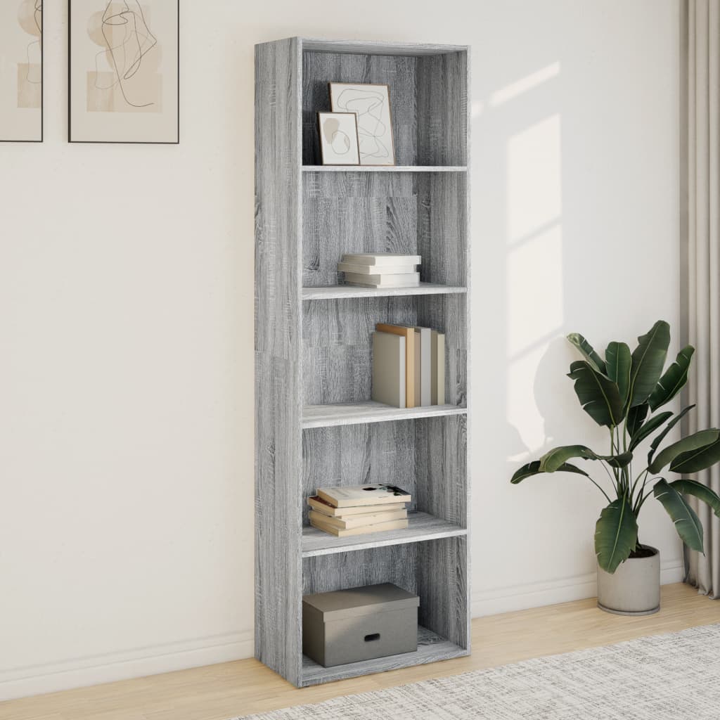 Libreria Grigio Sonoma 60x30x189 cm in Legno Multistrato | homemem39
