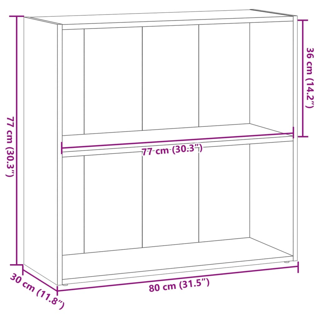Libreria Rovere Artigianale 80x30x77 cm in Legno Multistrato | homemem39