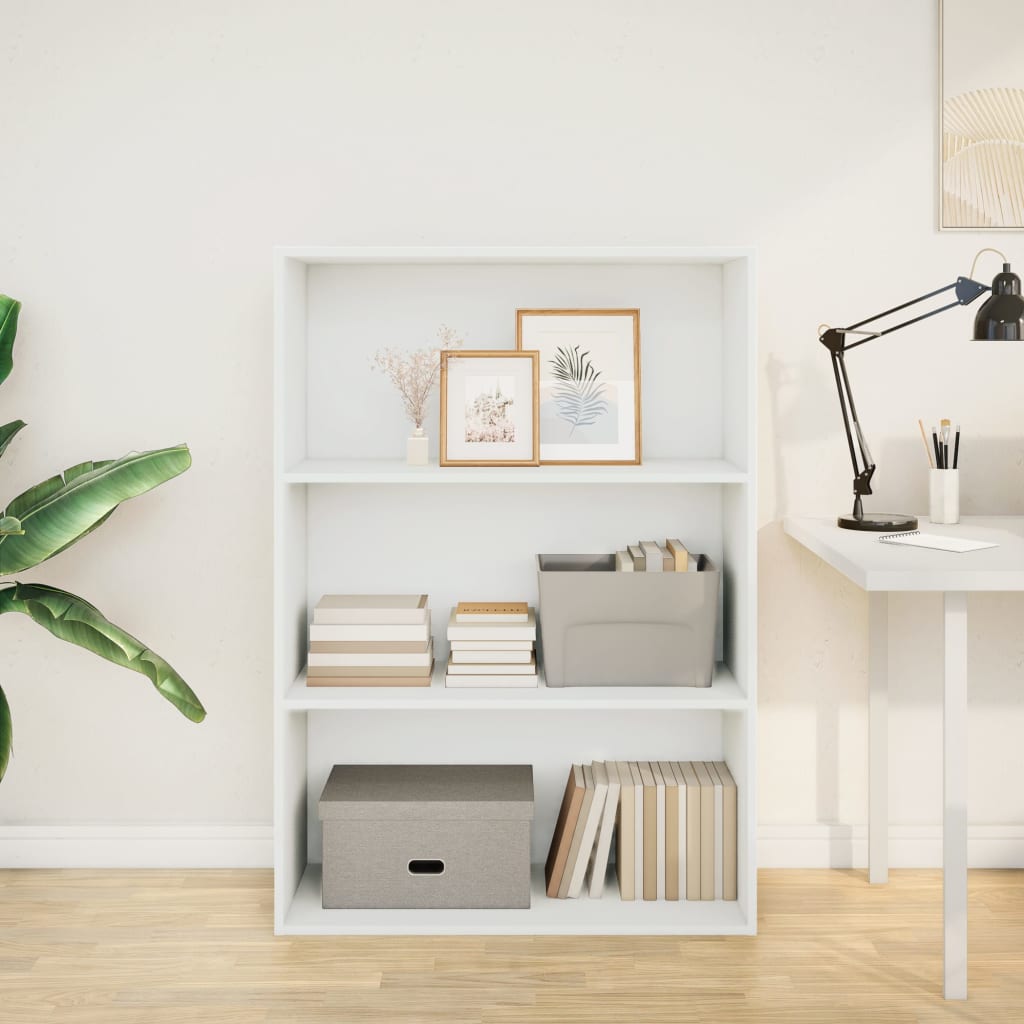 Libreria Bianca 80x30x114 cm in Legno Multistrato | homemem39