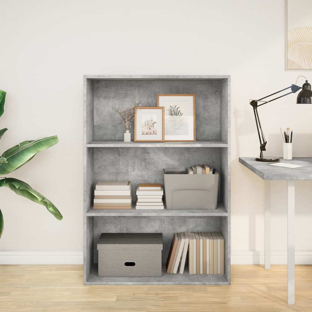 Libreria Grigio Cemento 80x30x114 cm in Legno Multistrato | homemem39