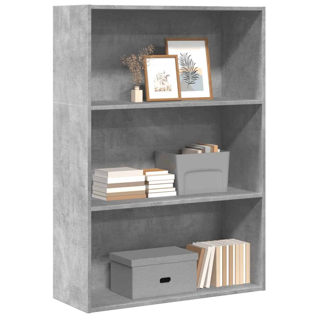 Libreria Grigio Cemento 80x30x114 cm in Legno Multistrato | homemem39
