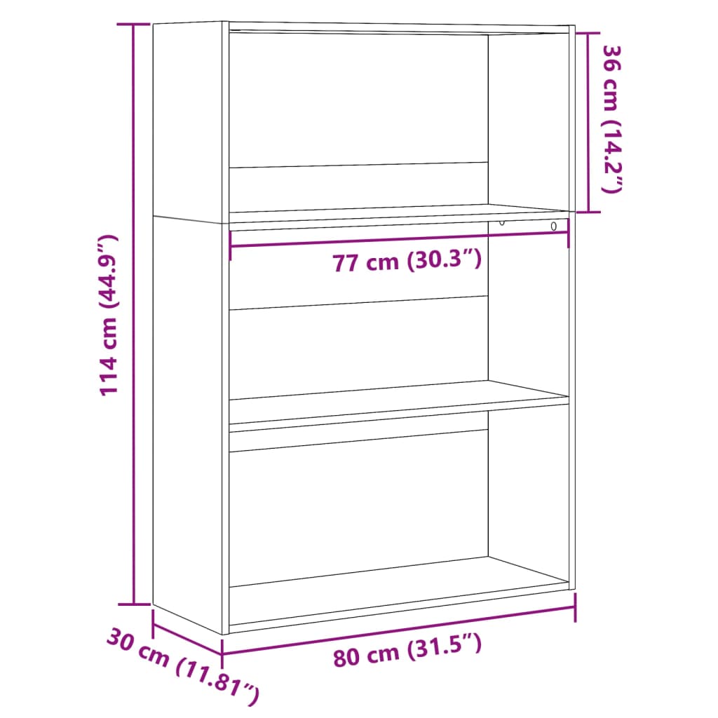 Libreria Rovere Artigianale 80x30x114 cm in Legno Multistrato | homemem39