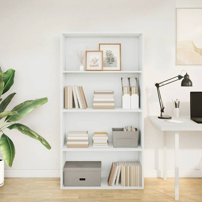 Libreria Bianca 80x30x152 cm in Legno Multistrato | homemem39