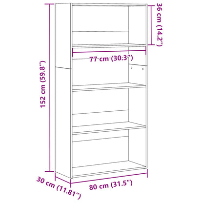Libreria Rovere Sonoma 80x30x152 cm in Legno Multistrato | homemem39