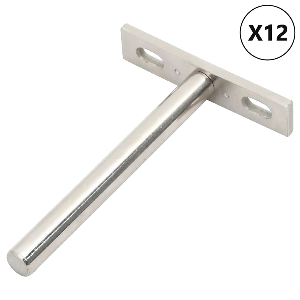 Staffe Mensole Galleggianti 12pz Ø10x100 mm Acciaio al Carbonio | homemem39