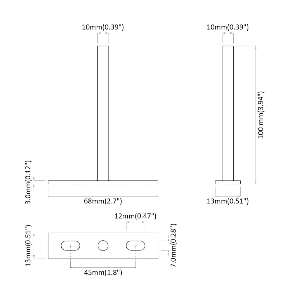 Staffe Mensole Galleggianti 12pz Ø10x100 mm Acciaio al Carbonio | homemem39