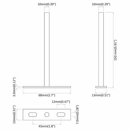 Staffe Mensole Galleggianti 12pz Ø10x150 mm Acciaio al Carbonio | homemem39