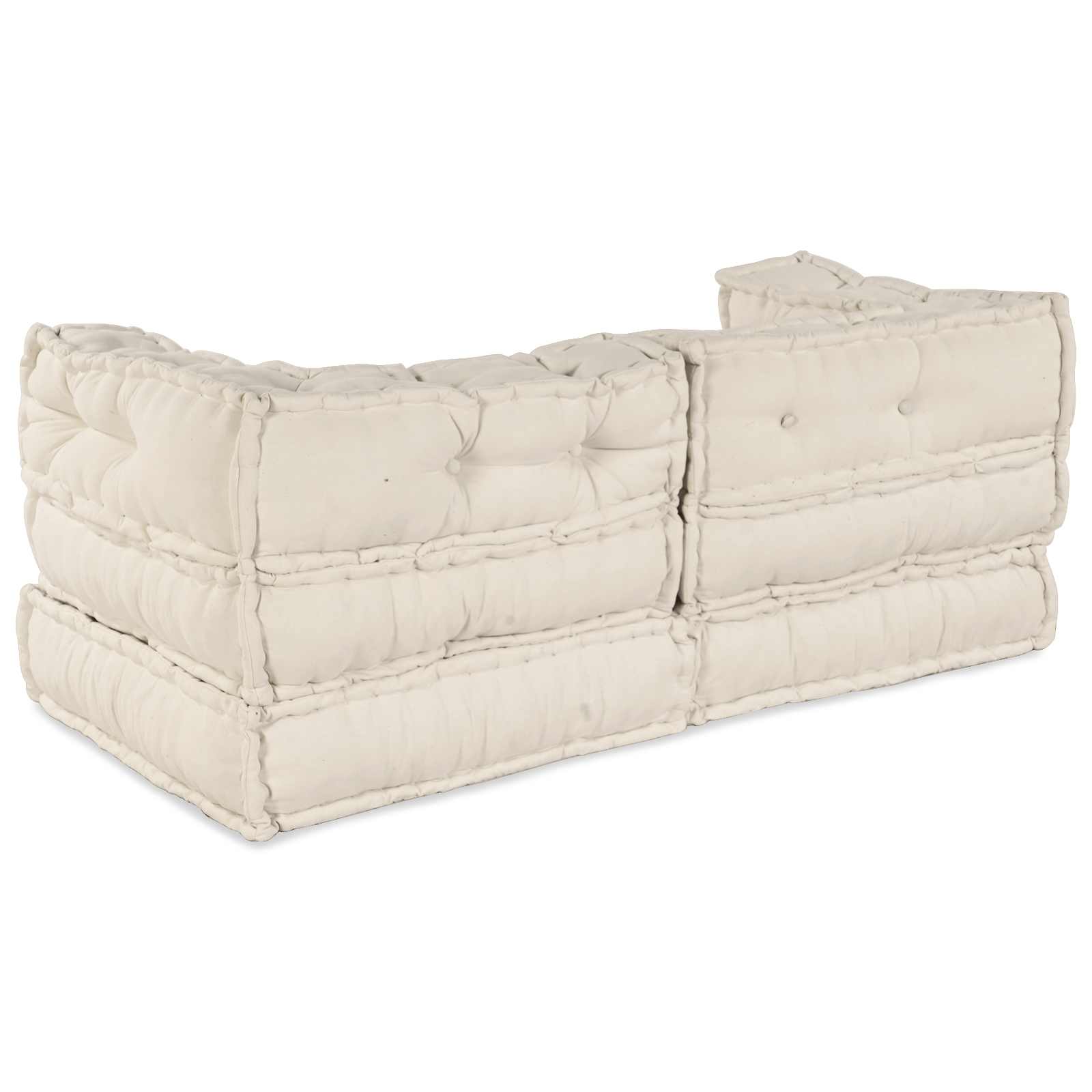 Unità di Divano Modulare 2 pcs Crema 140 x 70 x 56 cm Tessuto | homemem39