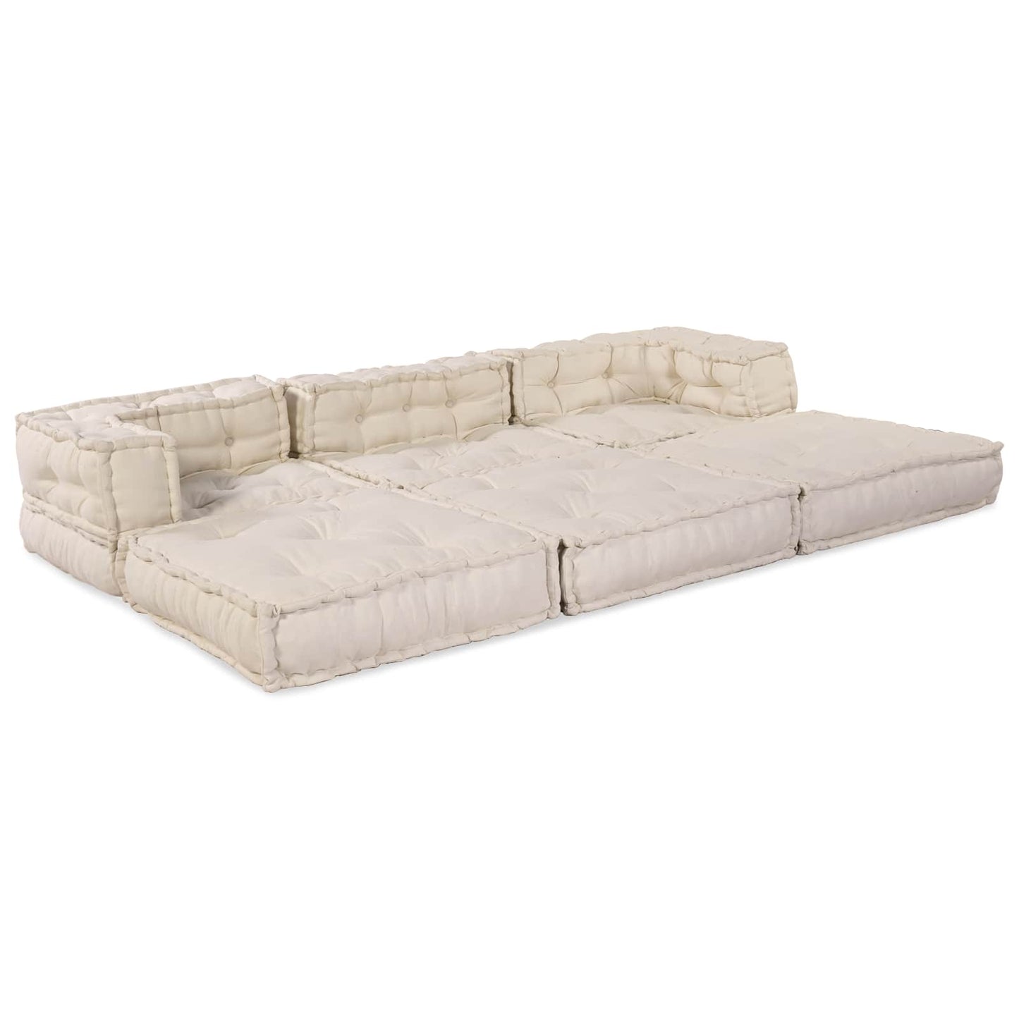 Unità di Divano Modulare 3 pcs Crema Tessuto | homemem39