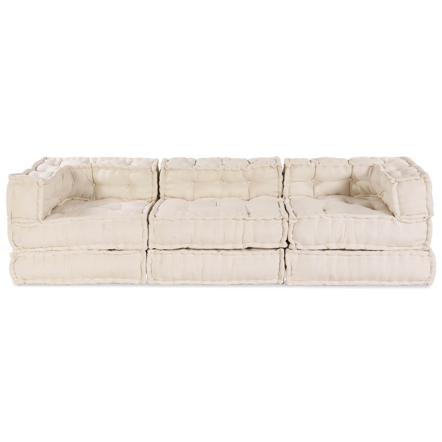 Unità di Divano Modulare 3 pcs Crema Tessuto | homemem39