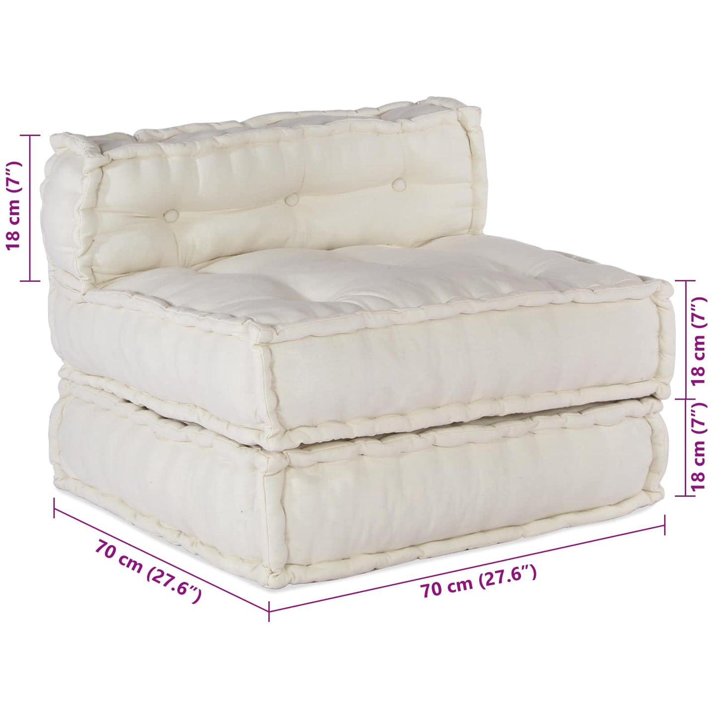 Unità di Divano Modulare 3 pcs Crema Tessuto | homemem39