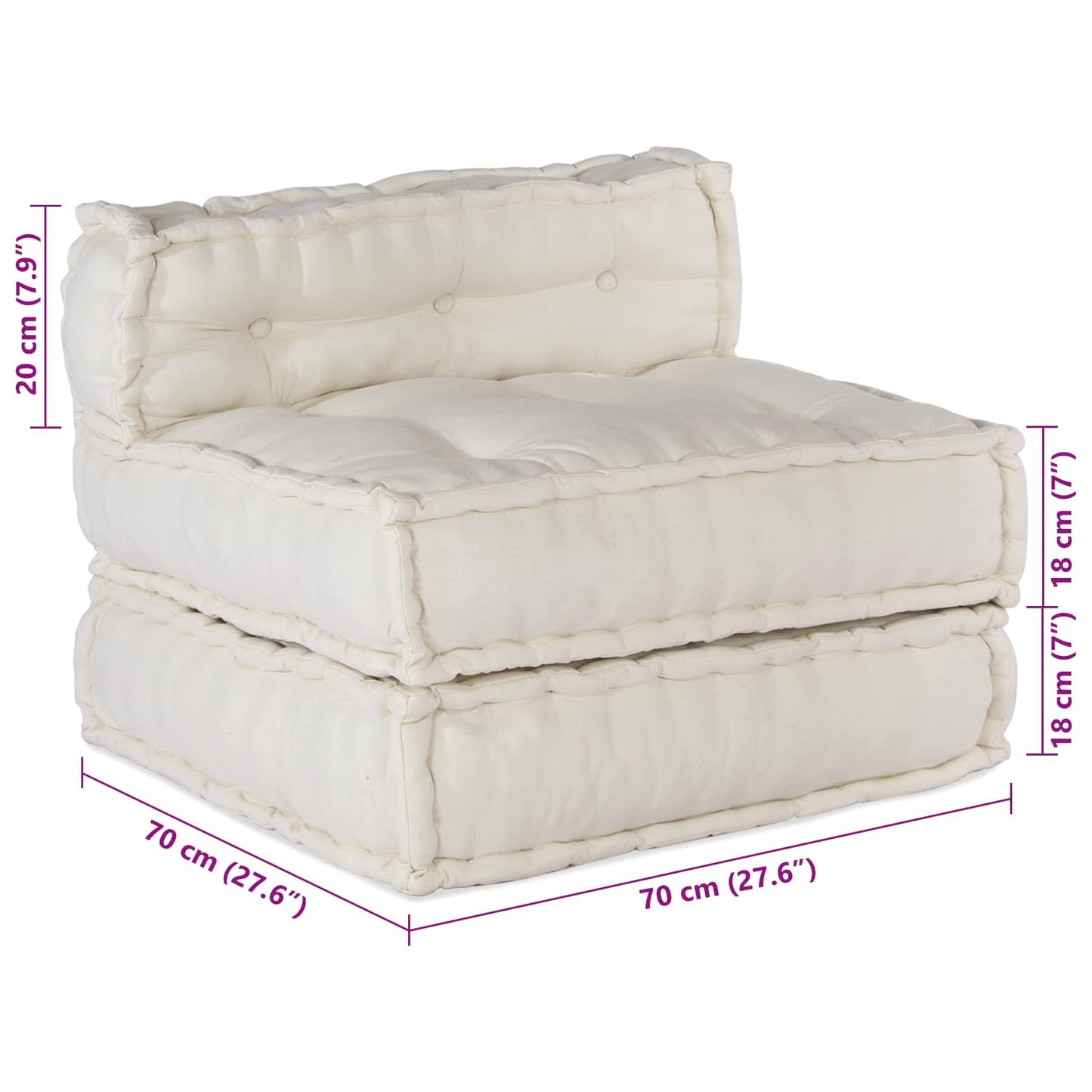 Unità di Divano Modulare 4 pcs Crema Tessuto | homemem39