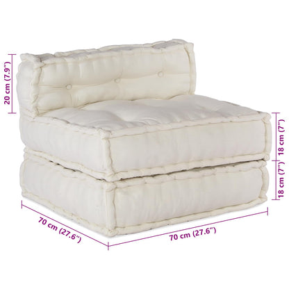 Unità di Divano Modulare 4 pcs Crema Tessuto | homemem39