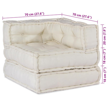 Unità di Divano Modulare 4 pcs Crema Tessuto | homemem39