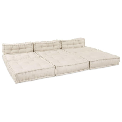 Unità di Divano Modulare 4 pcs Crema Tessuto | homemem39