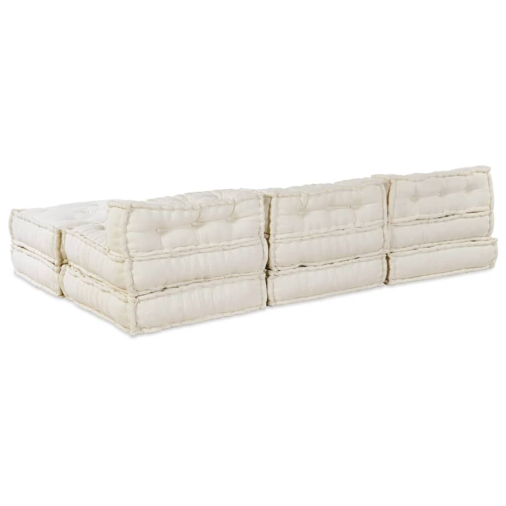Unità di Divano Modulare 4 pcs Crema Tessuto | homemem39
