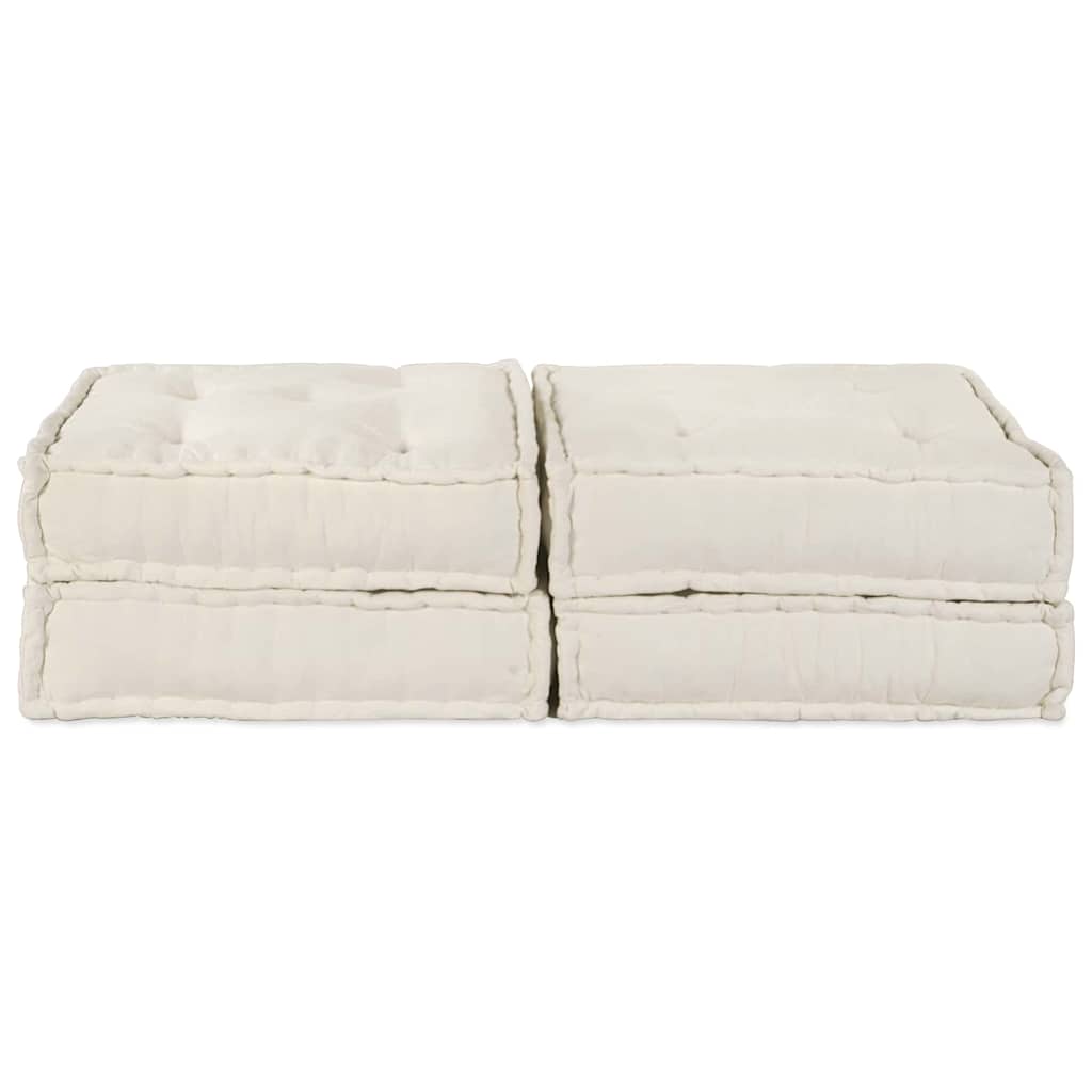 Unità di Divano Modulare 2 pcs Crema 140 x 70 x 36 cm Tessuto | homemem39