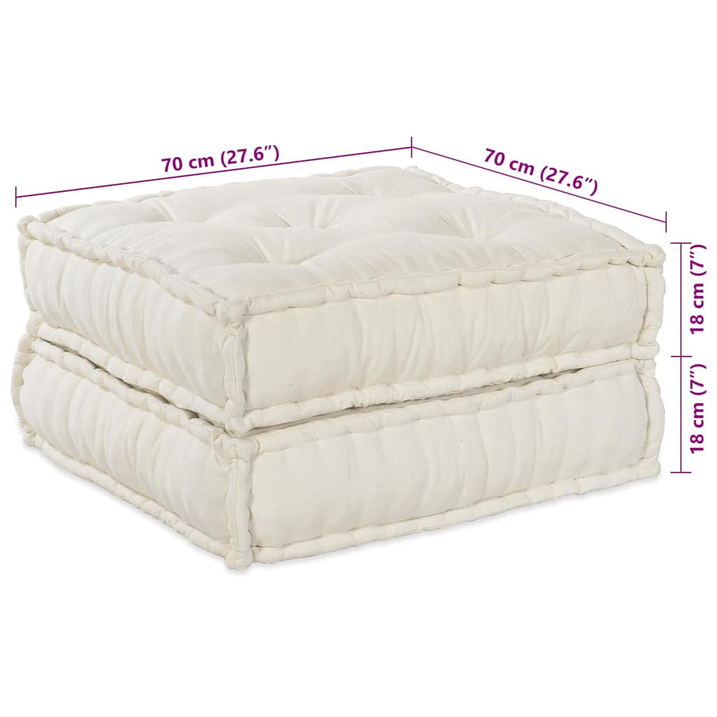 Unità di Divano Modulare 2 pcs Crema 140 x 70 x 36 cm Tessuto | homemem39