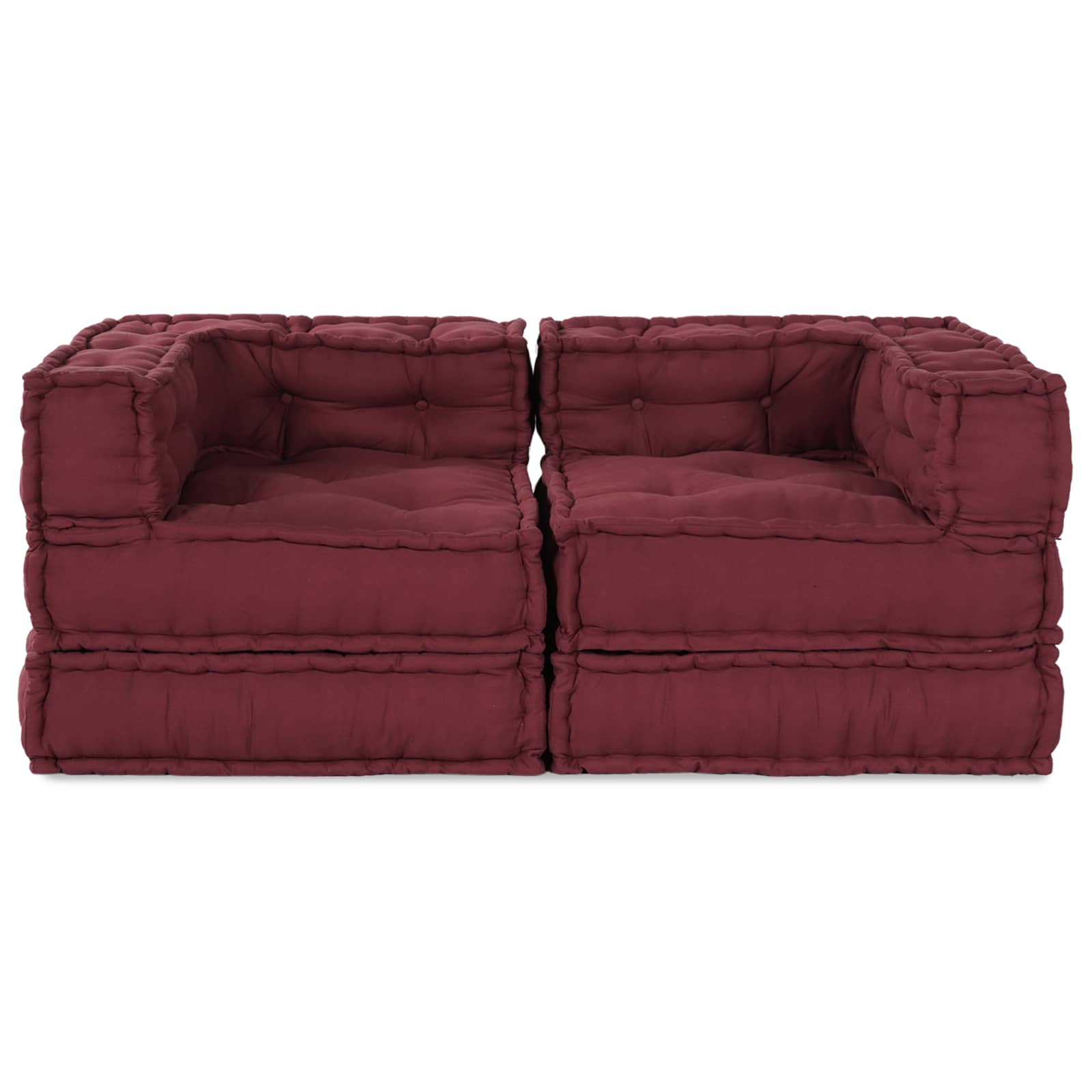 Unità di Divano Modulare 2 pcs Bordeaux 140 x 70 x 56 cm | homemem39