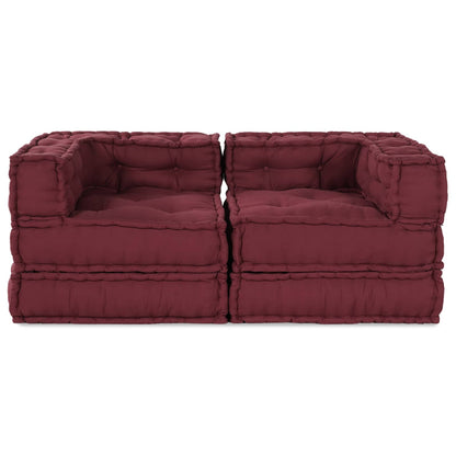 Unità di Divano Modulare 2 pcs Bordeaux 140 x 70 x 56 cm | homemem39