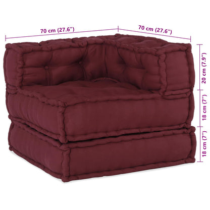 Unità di Divano Modulare 2 pcs Bordeaux 140 x 70 x 56 cm | homemem39