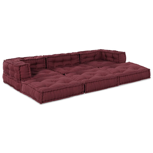 Unità di Divano Modulare 3 pcs Bordeaux Tessuto | homemem39