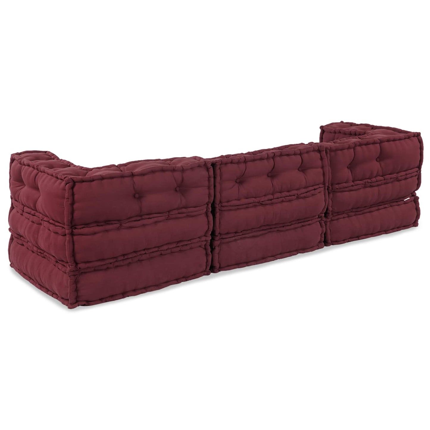 Unità di Divano Modulare 3 pcs Bordeaux Tessuto | homemem39