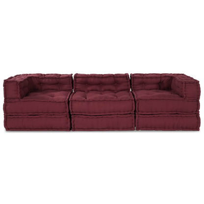 Unità di Divano Modulare 3 pcs Bordeaux Tessuto | homemem39